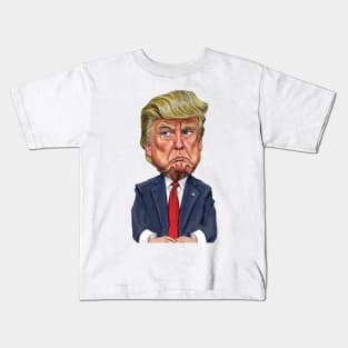 Cartoon of Donald Trump Pouting Kids T-Shirt